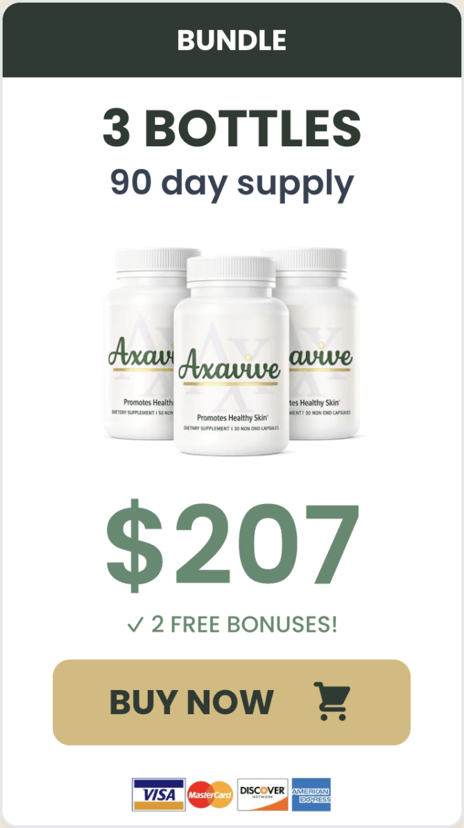 Axavive 90 day supply bundle with 3 bottles and shipping offer
